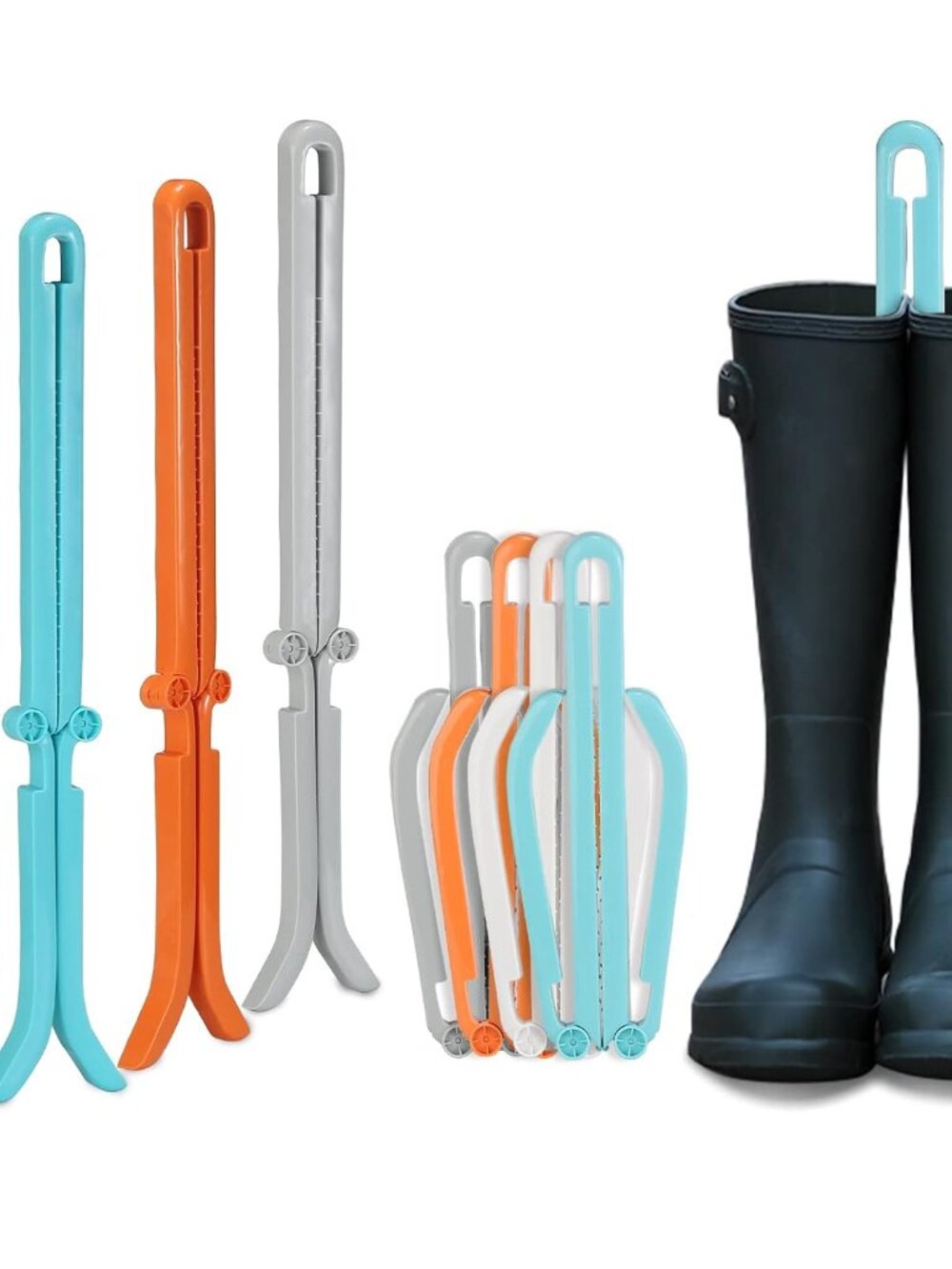 Folding Boot Stands Adjustable Boot Clips for Tall Knee High Shoes